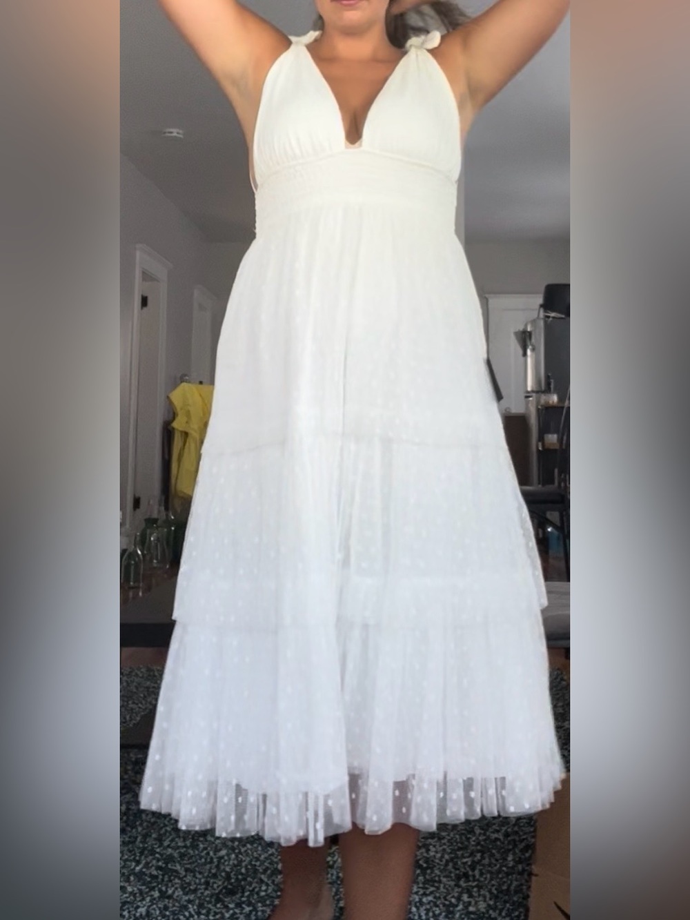 Lulu's Ivory Swiss Dot Tiered Maxi Skirt - Picture 6 of 6